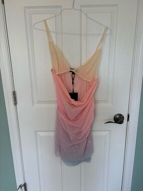 Lamarque Pastel Ombre Slip Dress in Pink, Yellow, Gray